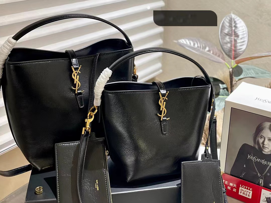 YSL高品質レザーバケットバッグ【50％割引+送料無料】