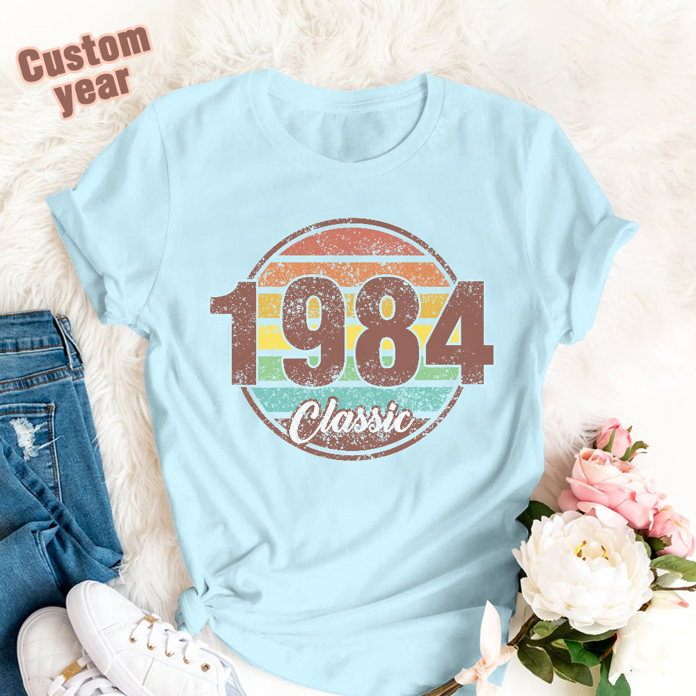 Custom Year Classic Birthday T-Shirt Gifts - MyFacepajamasAU