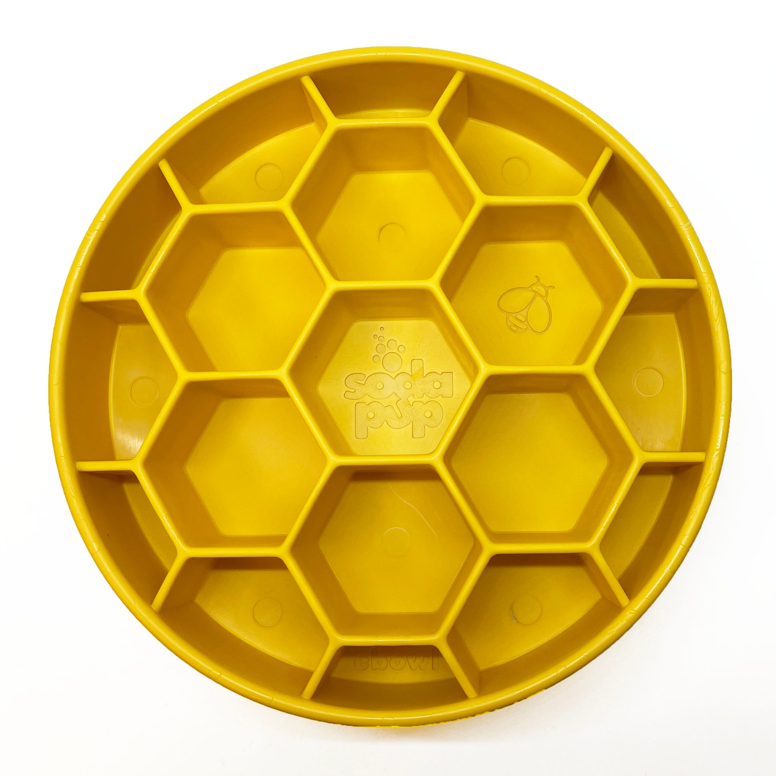 SodaPup Honeycomb eBowl slow feeder - Large | Yellow