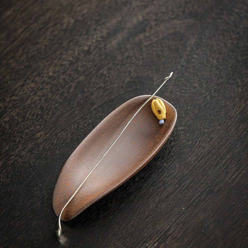 粗陶佛手茶則茶道配件