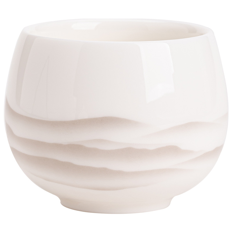 羊脂玉白瓷主人杯品茗杯