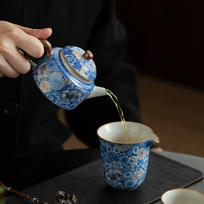 繁花德鐘壺高檔汝窯家用泡茶壺單壺