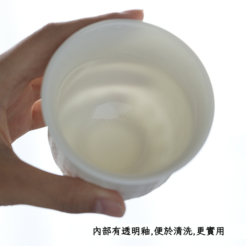 羊脂玉白瓷心經杯百福杯