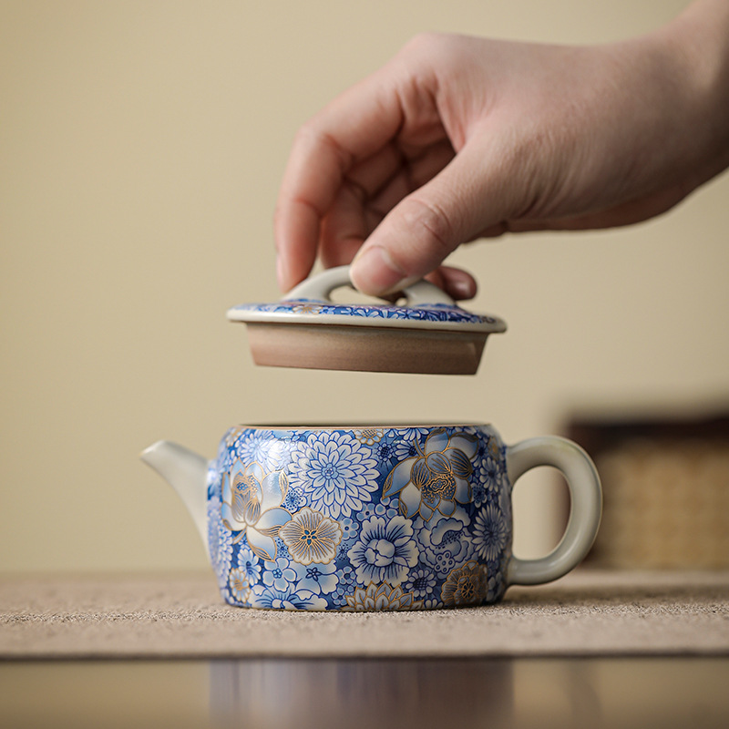 繁花茶壺漢瓦壺單壺