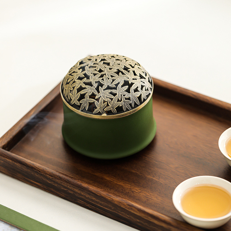 竹節陶瓷香爐創意茶道擺件禪意小香爐