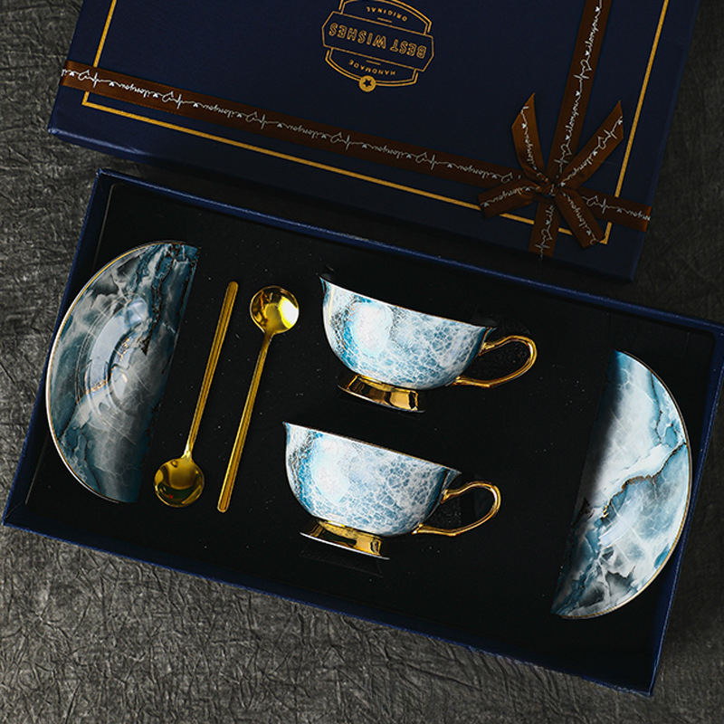 骨瓷咖啡杯奢華家用杯碟套裝