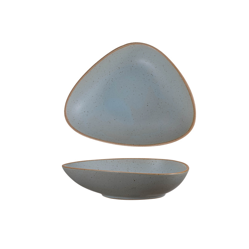 復古個性粗陶三角盤