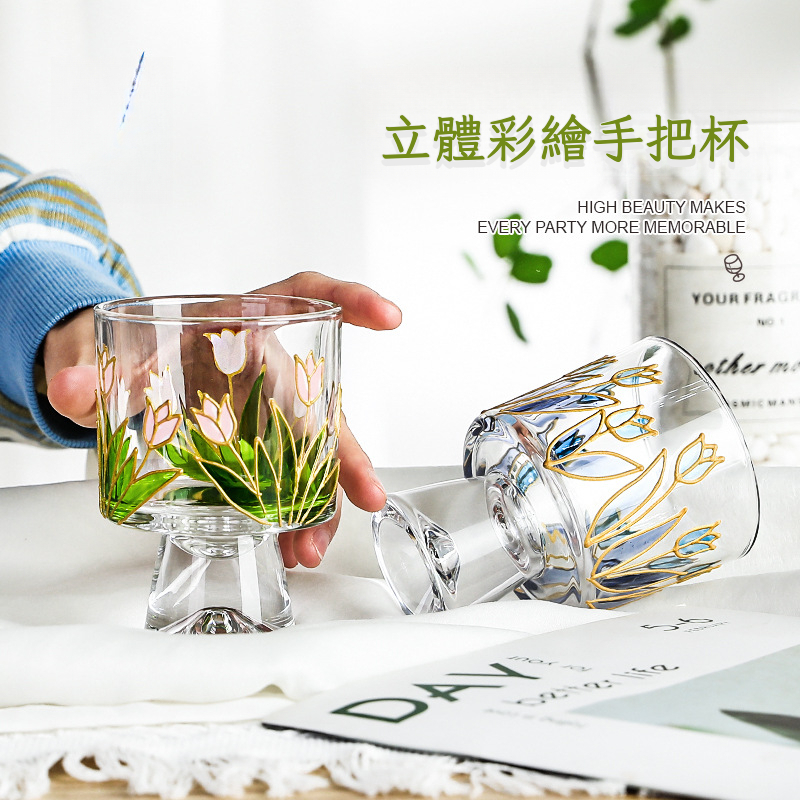 創意手工立線雪山底高腳杯