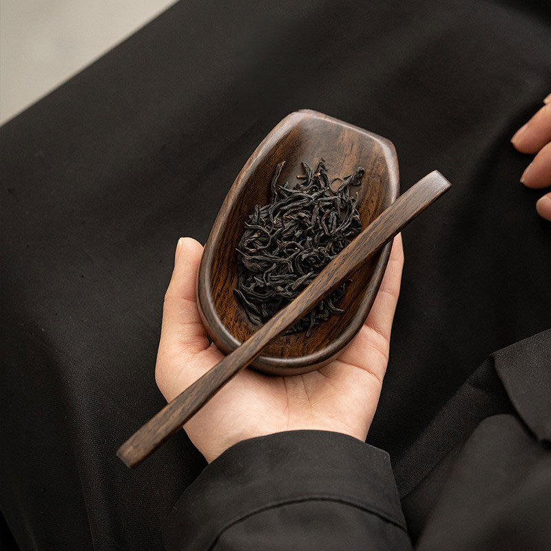 黑檀木茶則兩件套