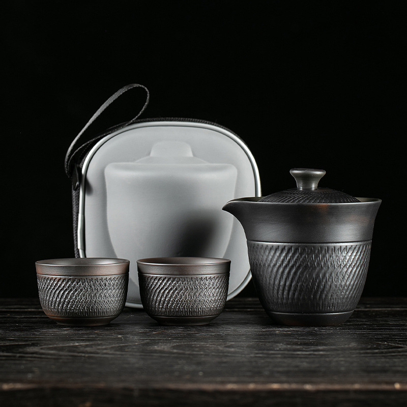 紫陶跳刀旅行快客杯茶具