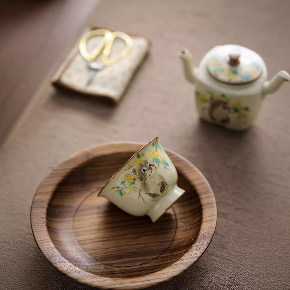 汝窯貓咪主人杯