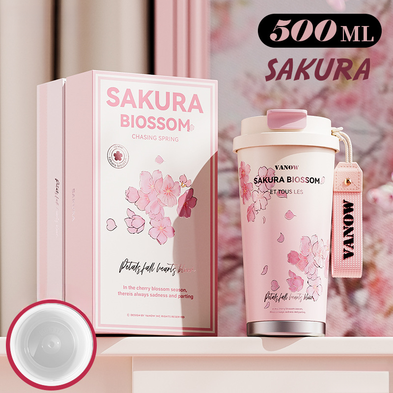 高顏值彩蝶藍保溫杯