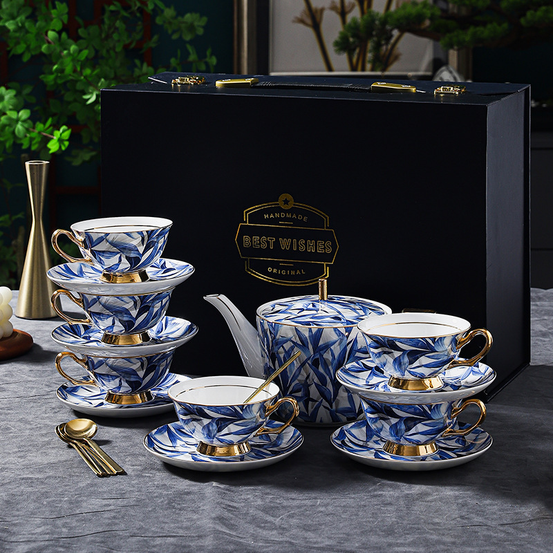 高顏值輕奢咖啡杯骨瓷套裝