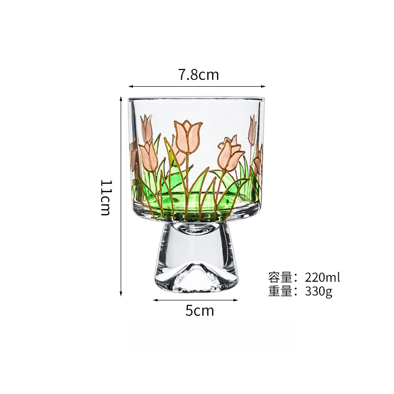 創意手工立線雪山底高腳杯