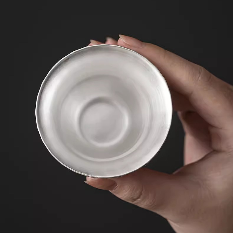 條紋陶瓷鎏銀品茗杯