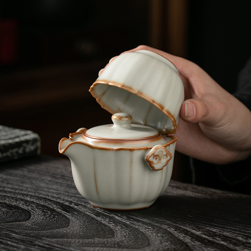 汝窯快客杯一壺一杯