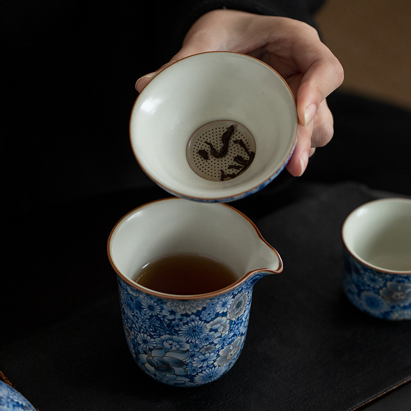 繁花茶漏一體茶葉過濾網