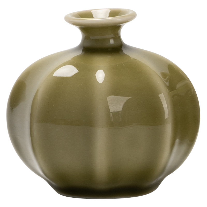 青瓷茶末綠燈籠小花瓶