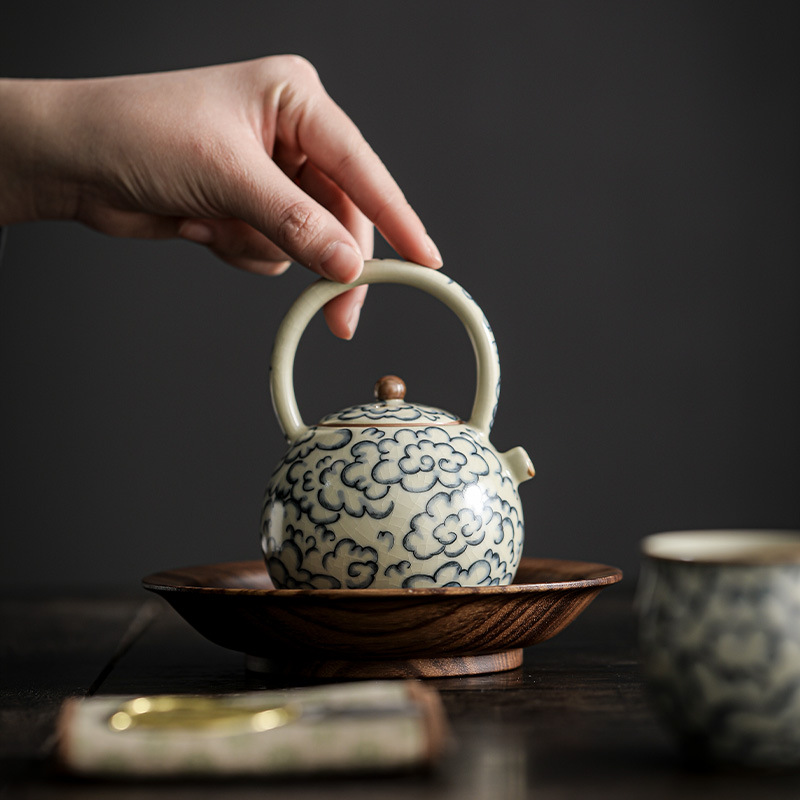 汝窯祥雲提梁壺