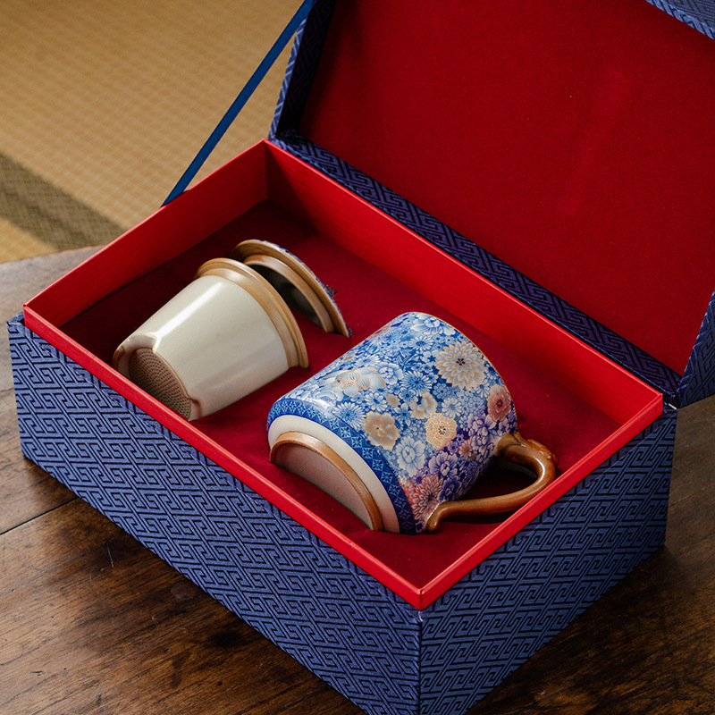 繁花龍柄辦公杯高顏值馬克杯