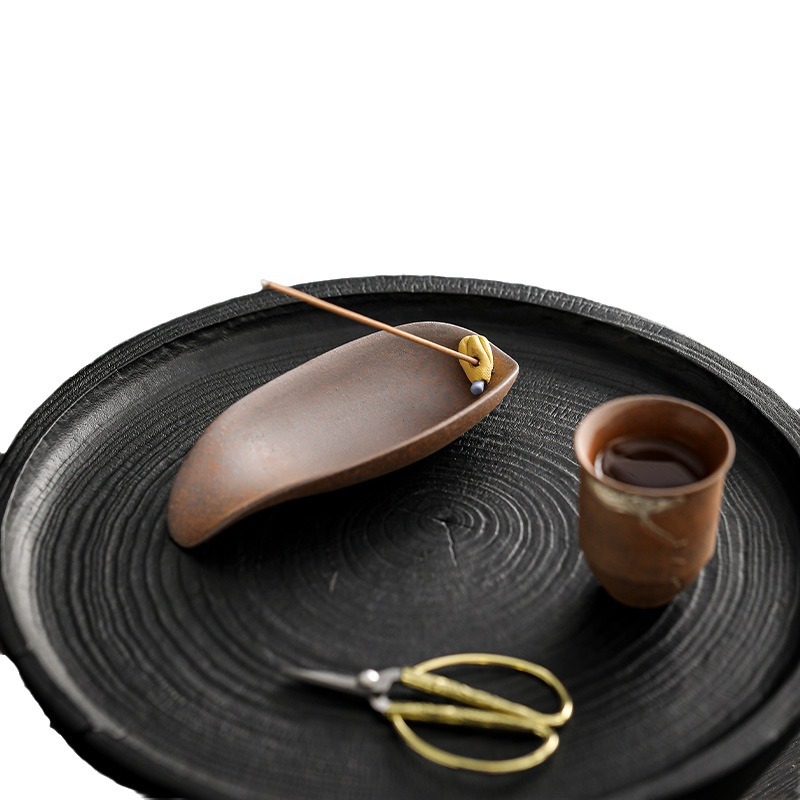 粗陶佛手茶則茶道配件