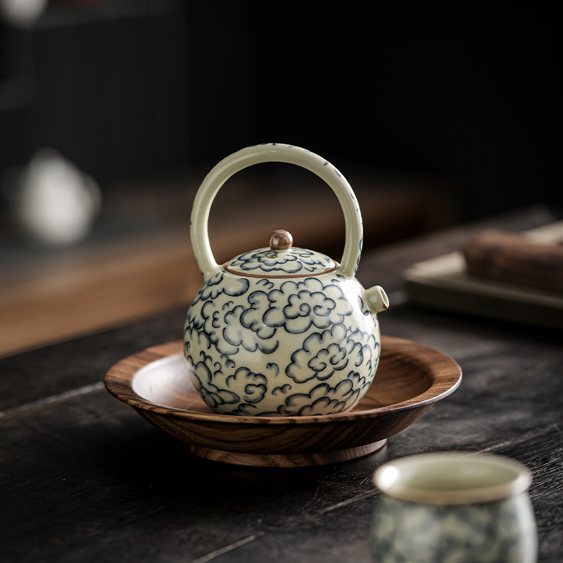 汝窯祥雲提梁壺