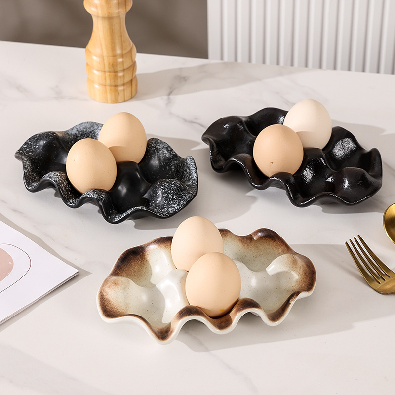 復古家用陶瓷雞蛋收納托盤