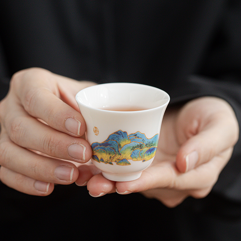 白瓷描金聞香杯