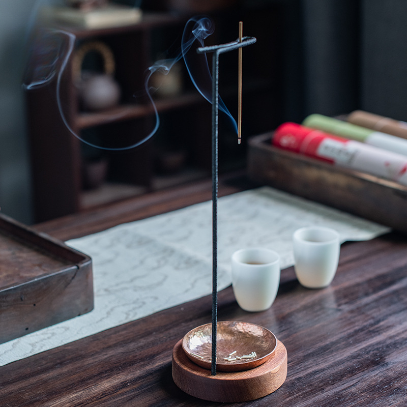 創意實木鐵藝線香插座