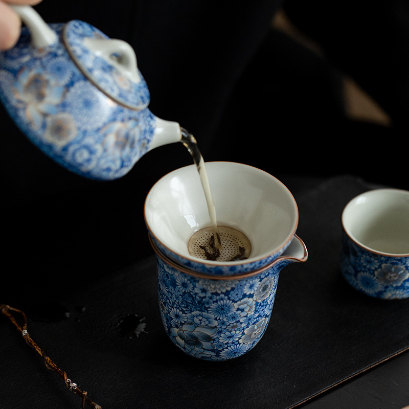 繁花茶漏一體茶葉過濾網