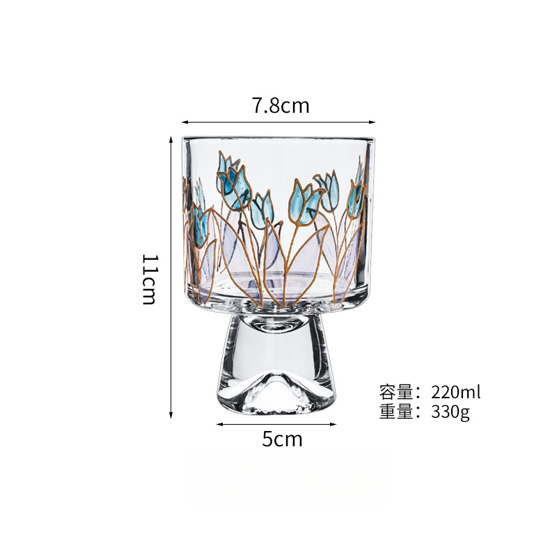 創意手工立線雪山底高腳杯