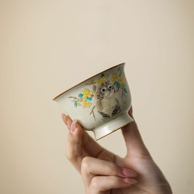 汝窯貓咪主人杯