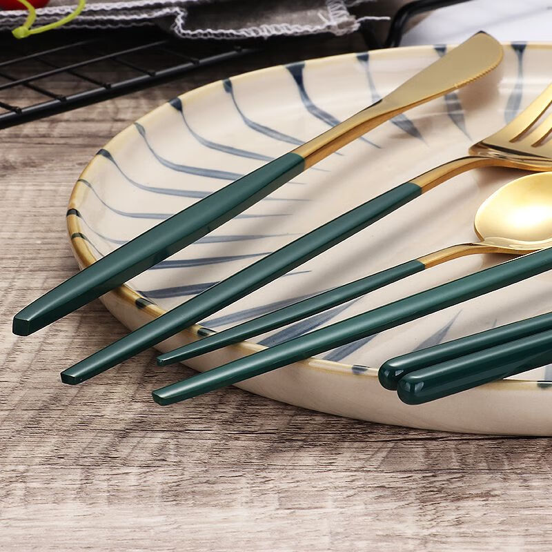 北歐ins不銹鋼餐具套裝