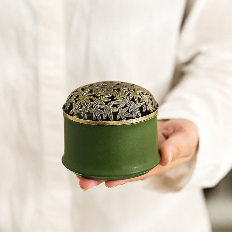 竹節陶瓷香爐創意茶道擺件禪意小香爐