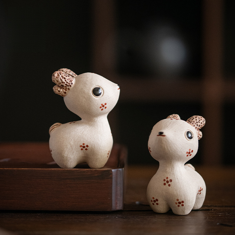 紫砂白段泥茶寵小擺件