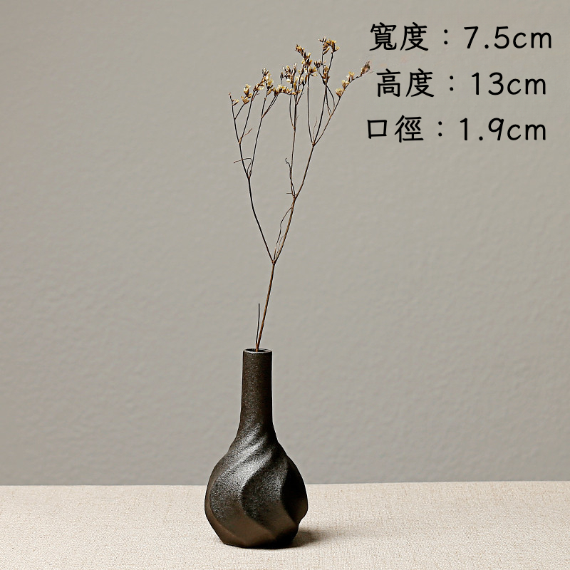 日式粗陶花瓶