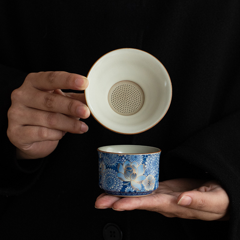 繁花茶漏一體茶葉過濾網