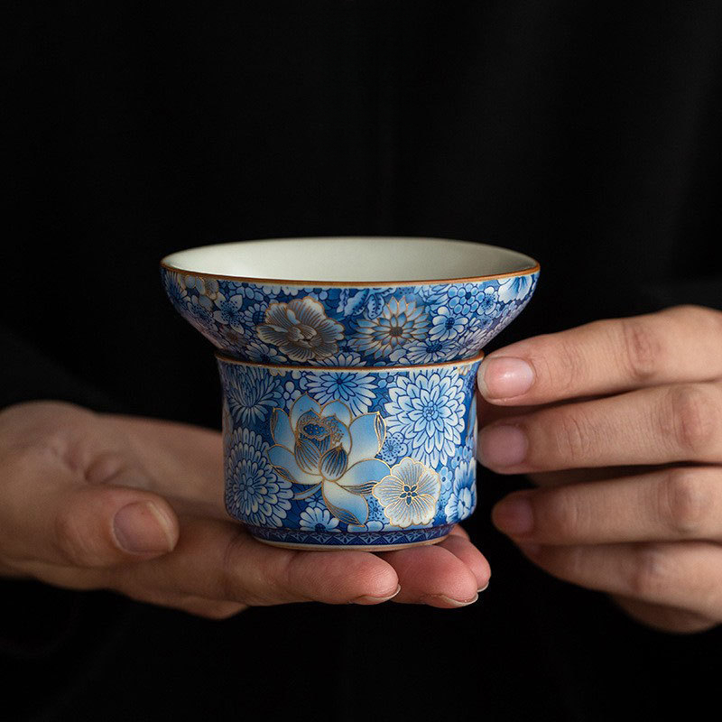 繁花茶漏一體茶葉過濾網