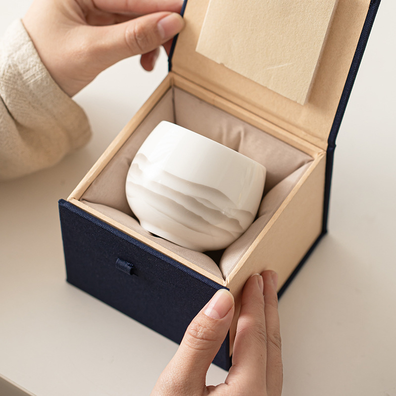 羊脂玉白瓷主人杯品茗杯