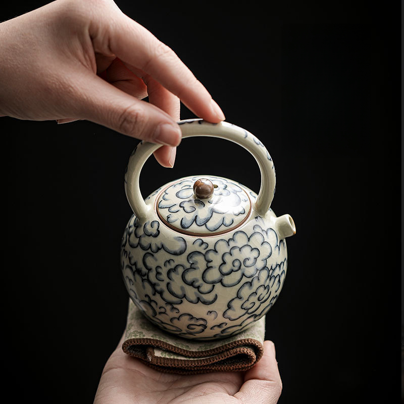 汝窯祥雲提梁壺