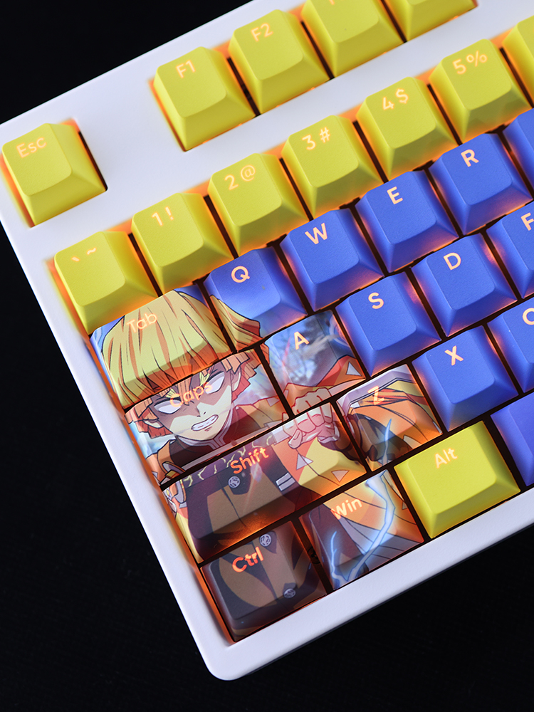 我妻善逸鬼滅之刃透光RGB108鍵標準配列衛星軸鍵帽-ZUIHANG SHOP