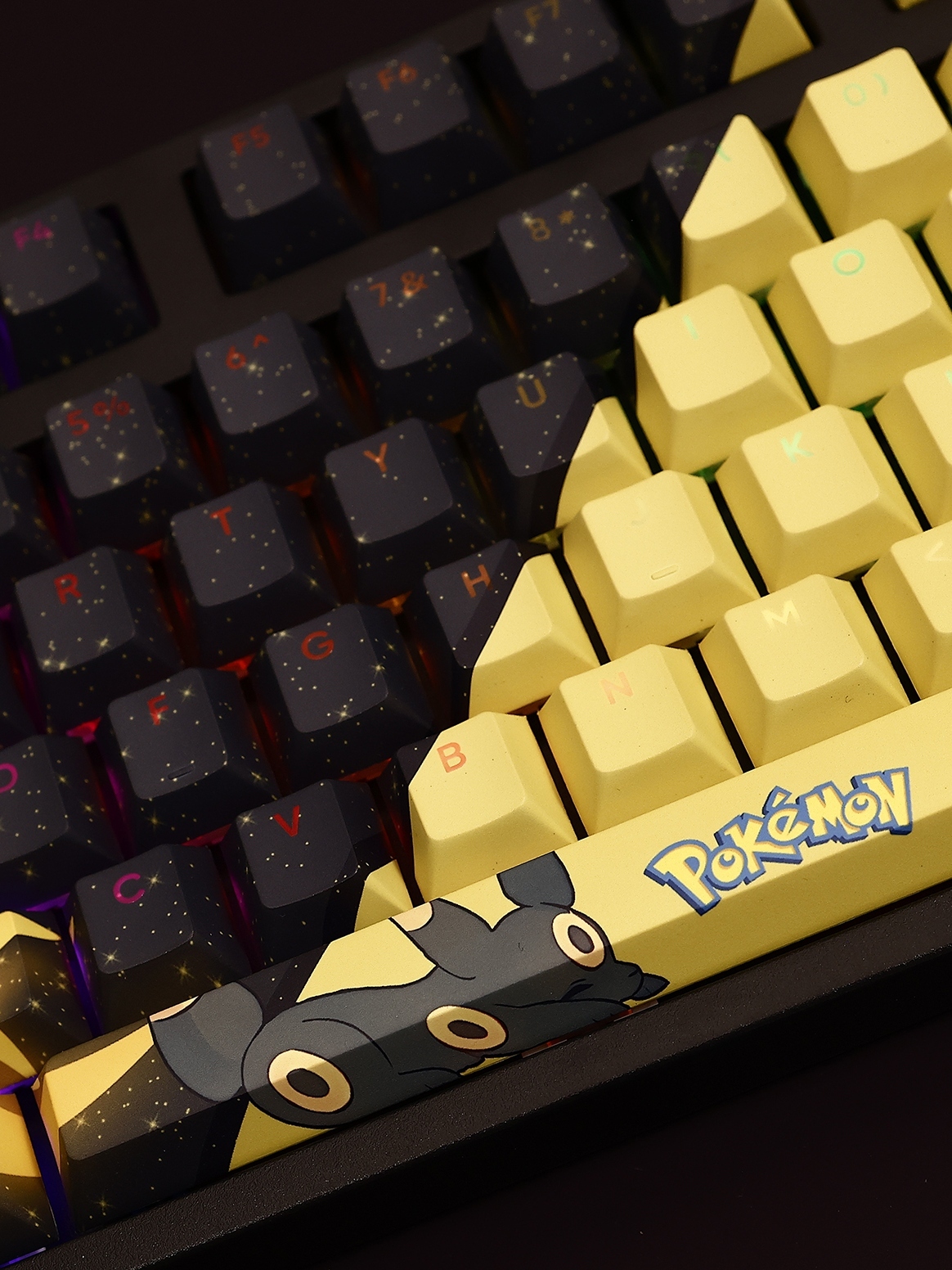 月亮伊布透光RGB108鍵標準配列衛星軸鍵帽