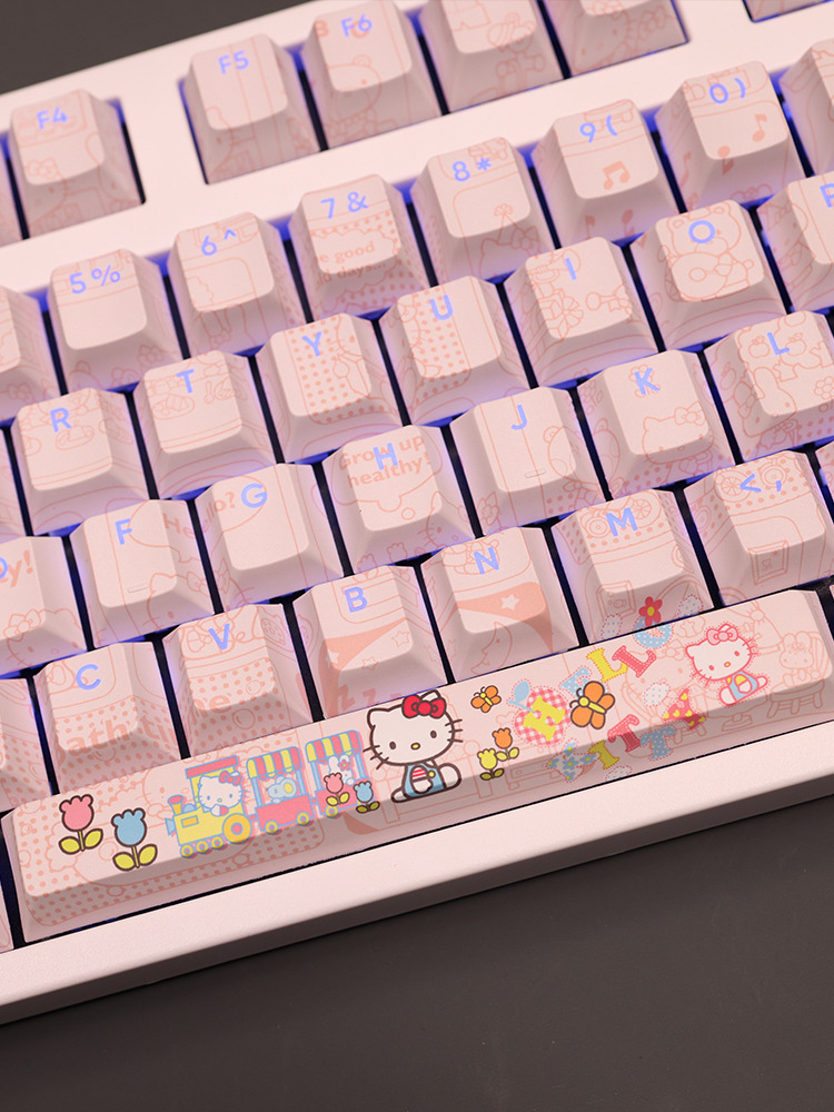 凱蒂貓Hello Kitty透光RGB108鍵標準配列衛星軸鍵帽