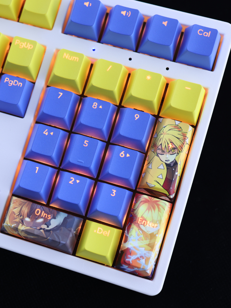 我妻善逸鬼滅之刃透光RGB108鍵標準配列衛星軸鍵帽-ZUIHANG SHOP