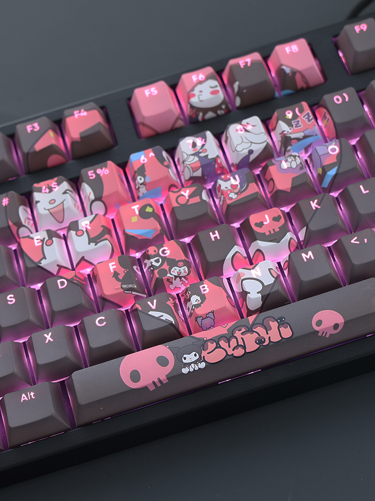 三麗鷗庫洛米透光RGB108鍵標準配列衛星軸鍵帽-ZUIHANG SHOP