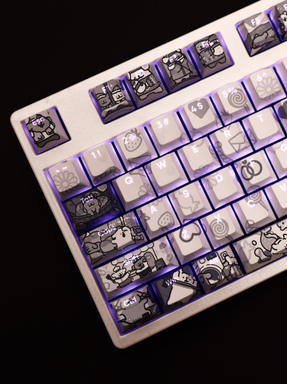 線條小狗透光RGB108鍵標準配列衛星軸鍵帽-ZUIHANG SHOP