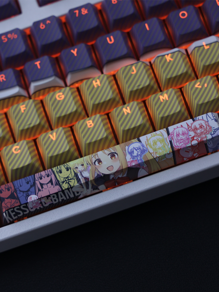 孤獨搖滾伊地知虹夏透光RGB108鍵標準配列衛星軸鍵帽-ZUIHANG SHOP