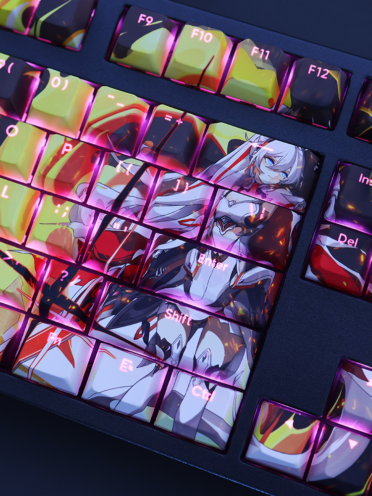 薪炎之律者琪亞娜透光RGB108鍵標準配列衛星軸鍵帽-ZUIHANG SHOP