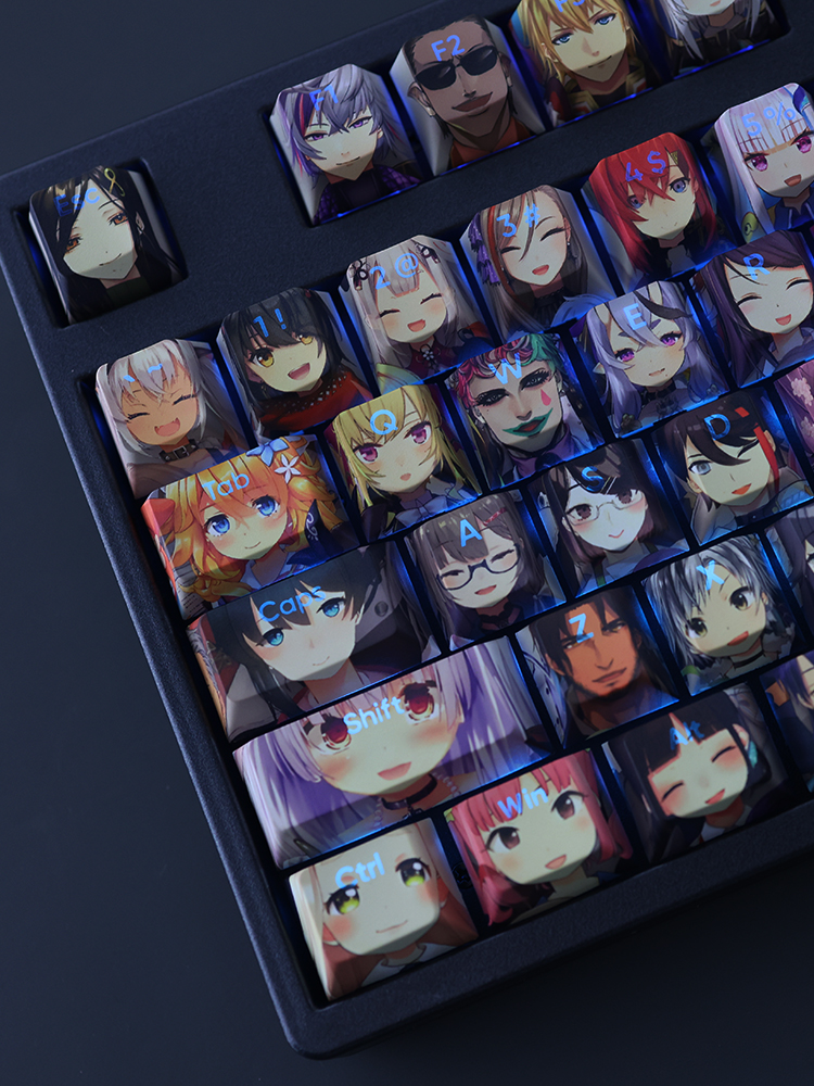 彩虹社全角色透光RGB108鍵標準配列衛星軸鍵帽-ZUIHANG SHOP