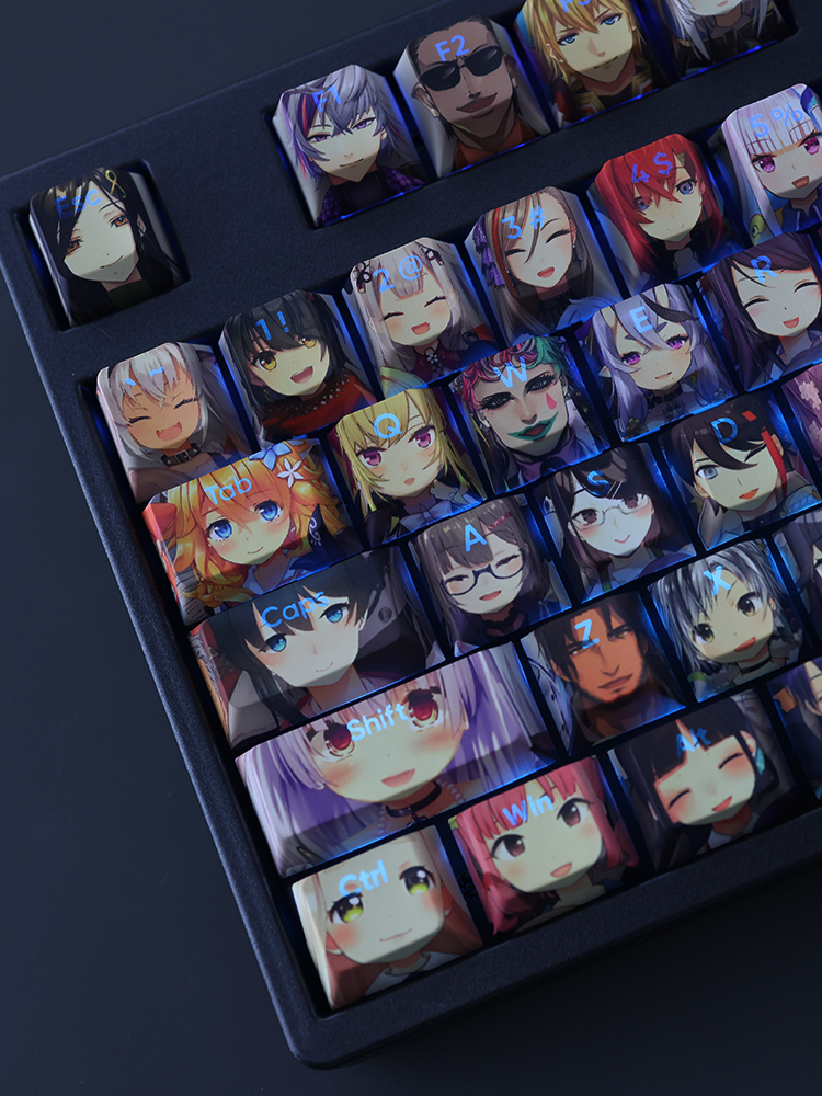 彩虹社全角色透光RGB108鍵標準配列衛星軸鍵帽-ZUIHANG SHOP